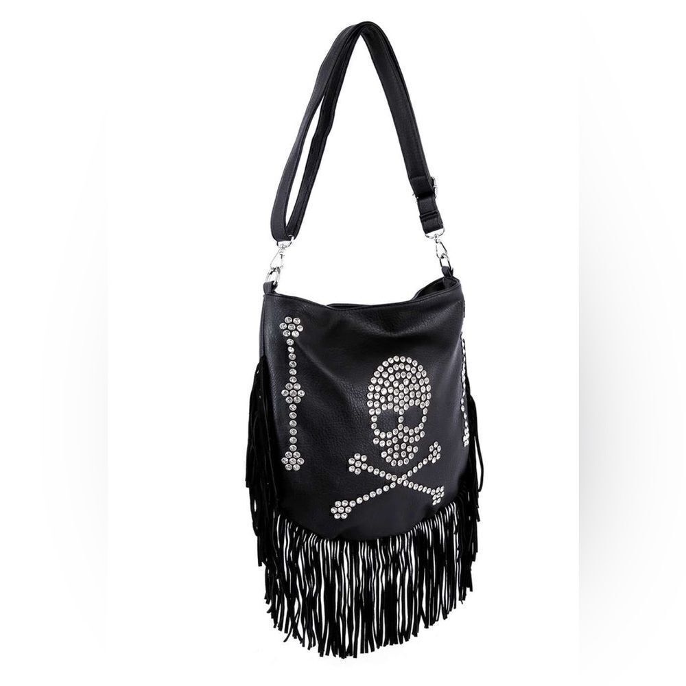 Jolly Roger Fringe Skull Handbag - Picture 4 of 4